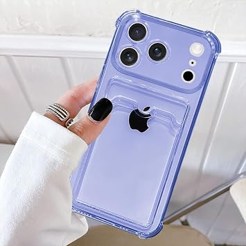 Ehr. iPhone 17 Pro Uyumlu Kamera Korumalı Kartlıklı Köşeleri Airbag Tasarımlı Darbe Önleyici Şeffaf Silikon Kılıf