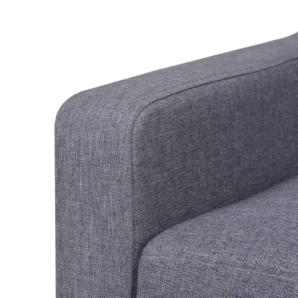 vidaXL Sofa 3-Sitzer Dreisitzer Stoffsofa Polstersofa Loungesofa Couch Polstermöbel Wohnzimmersofa Designsofa Stoff Grau Holzgestell
