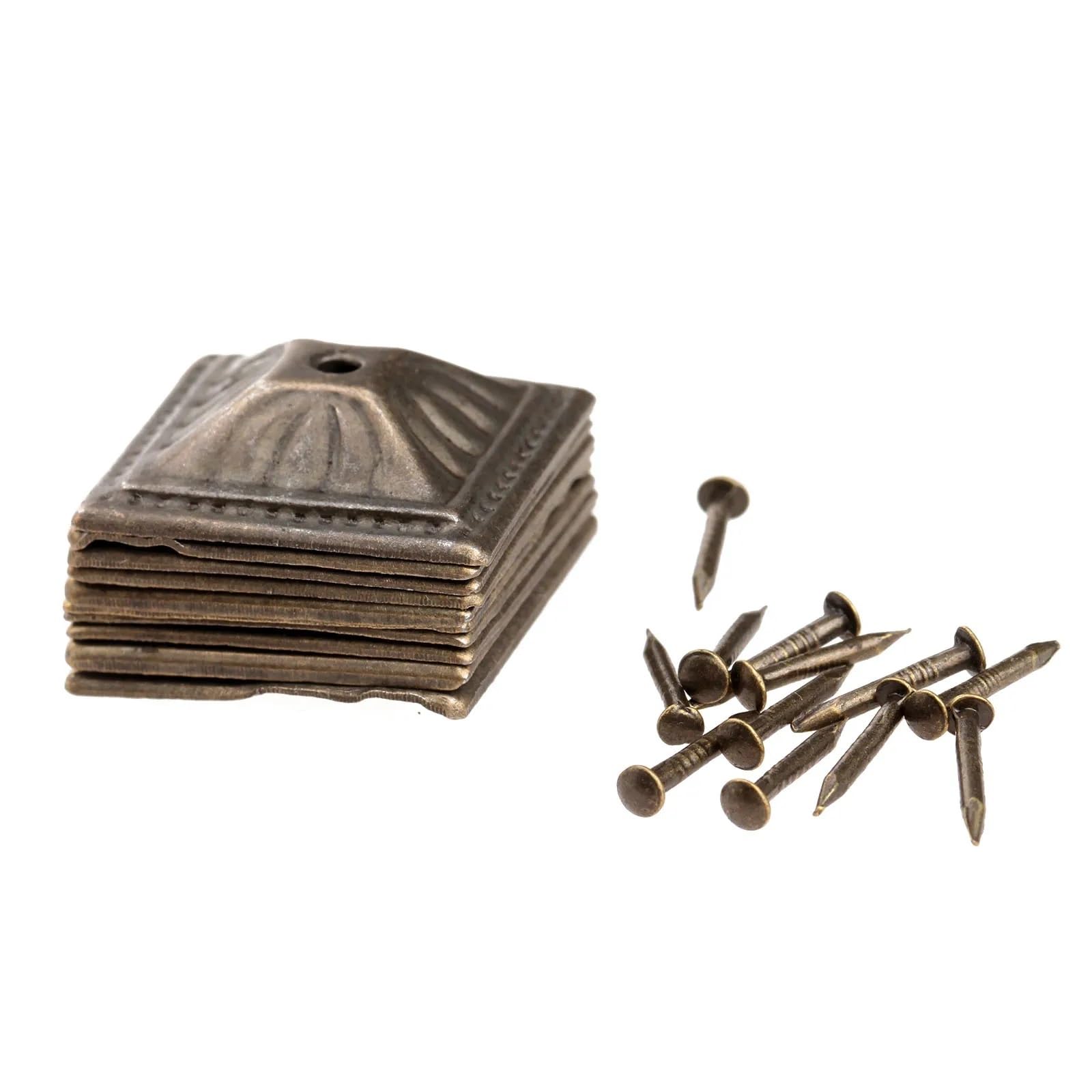 Qvorlth Brown Upholstery Tacks Antique Bronze Upholstery Nails 40Pcs Square Furniture Tack Studs 21Mm