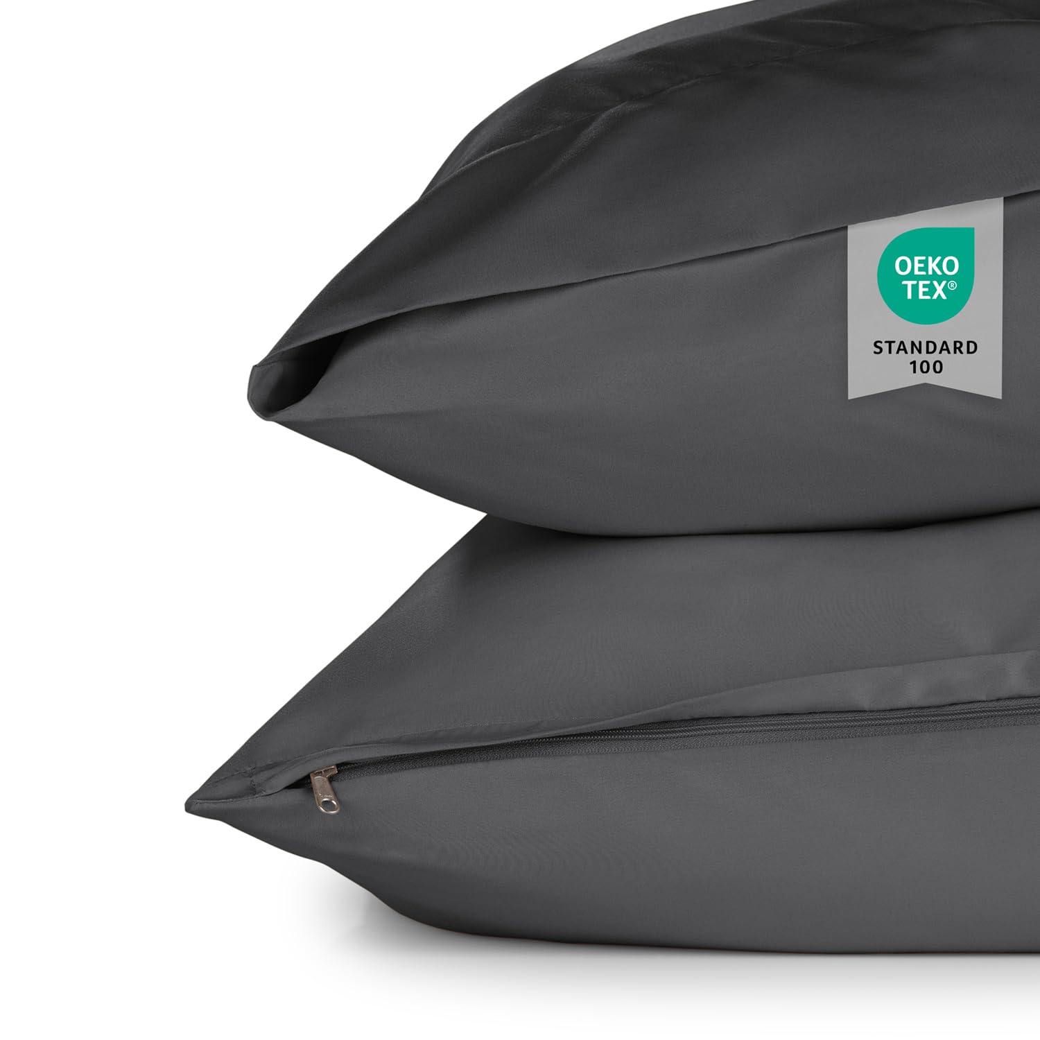Blumtal Federe Cuscini Divano 40 x 40 cm - Set di Copricuscini per Divani in Microfibra a 2 Pezzi con Chiusura a Zip, certificati Oeko-Tex, extra morbidi e lavabili - Antracite