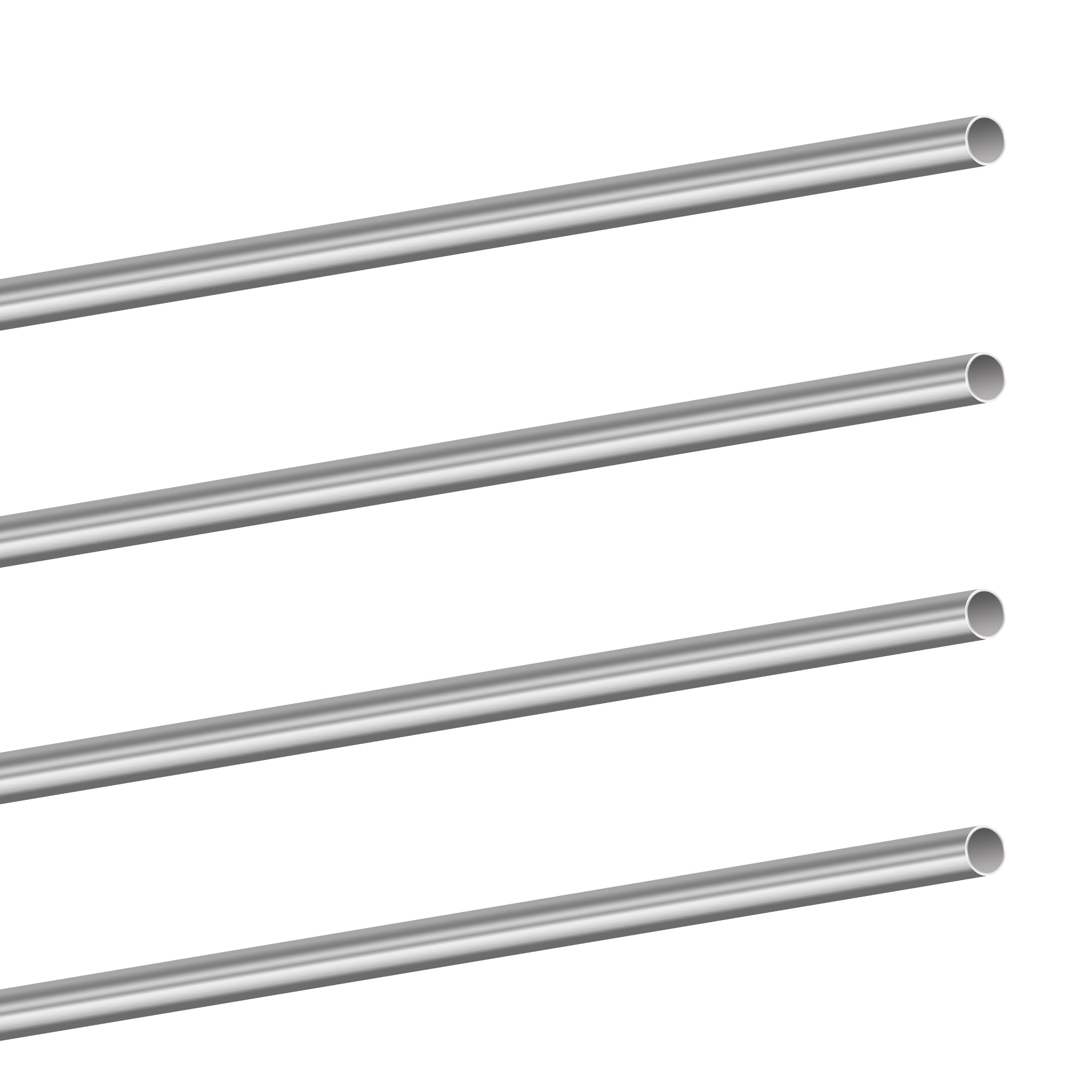 LAVMHAB 304 Stainless Steel Tube 8mm OD 0.3mm Wall Thickness 300mm Length, Straight Stainless Steel Round Pipes Tubing (4pcs)