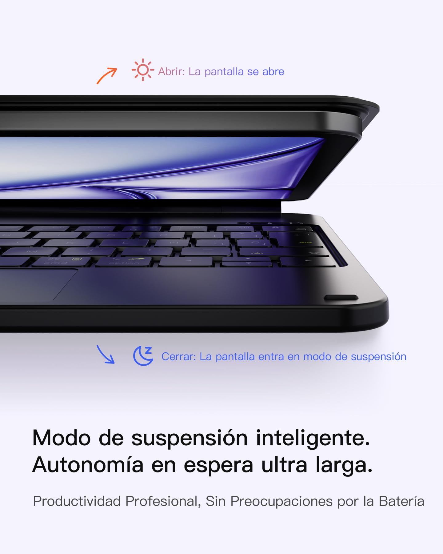 Inateck NeoMagic Funda Teclado Magnético para iPad 10a Generación 10,9 Pulgadas, 11a Generación 2025 A16 11 Pulgadas, Teclado con Trackpad, Soporte Plegable, Retroiluminación de 7 Colores, KB09119-10