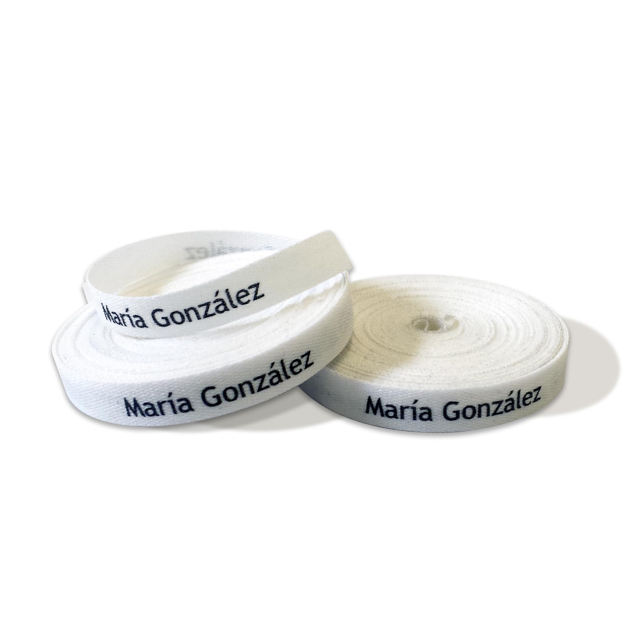 36 Etiquetas para coser a la ropa. Etiquetas personalizadas de tela 100% ALGODÓN. Cintas de nombre para guarderías, escuelas, colegios y residencias.