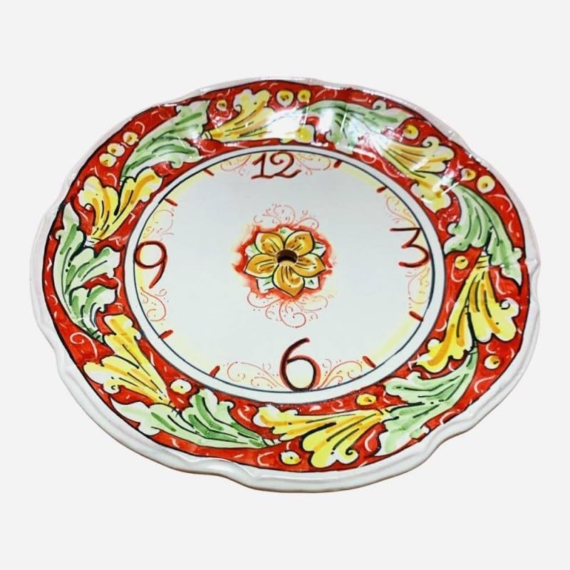 Reloj de cerámica Caltagirone para salón barroco Sicilia Bedda Capaci