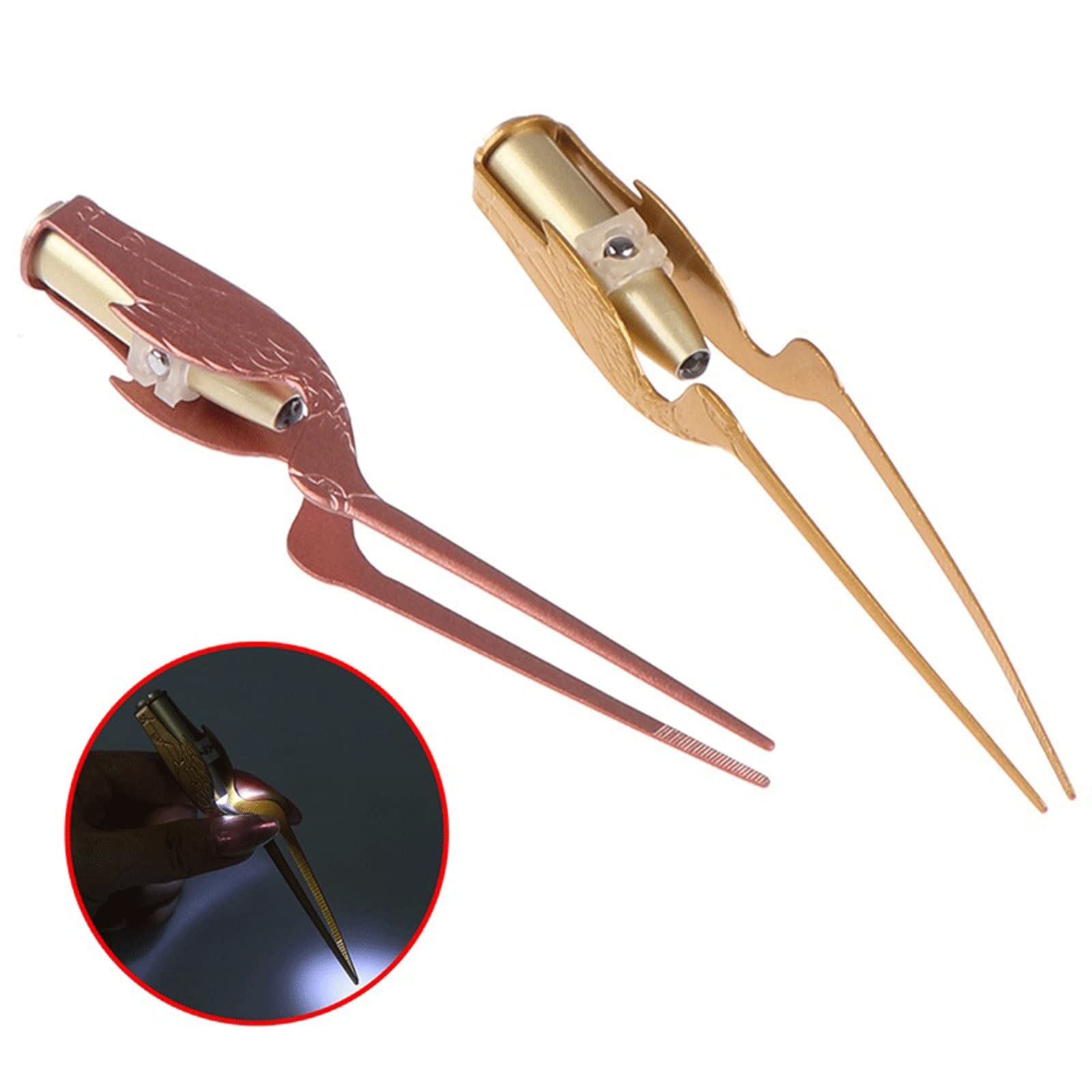Produits pour l'élimination du cérumen, pincettes Auriculaires, Lampe de Poche LED, Outil de Nettoyage des Oreilles, Nez, pincettes en acie