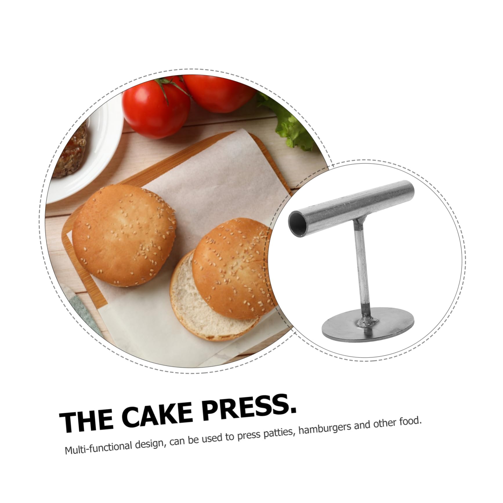 MAGICLULU 5 Piezas Prensa de Pastel Prensa de Carne para Hamburguesas Prensa Manual para Hamburguesas sartén Acero Inoxidable Peso de cocción Prensa de Peso para Hamburguesas Black