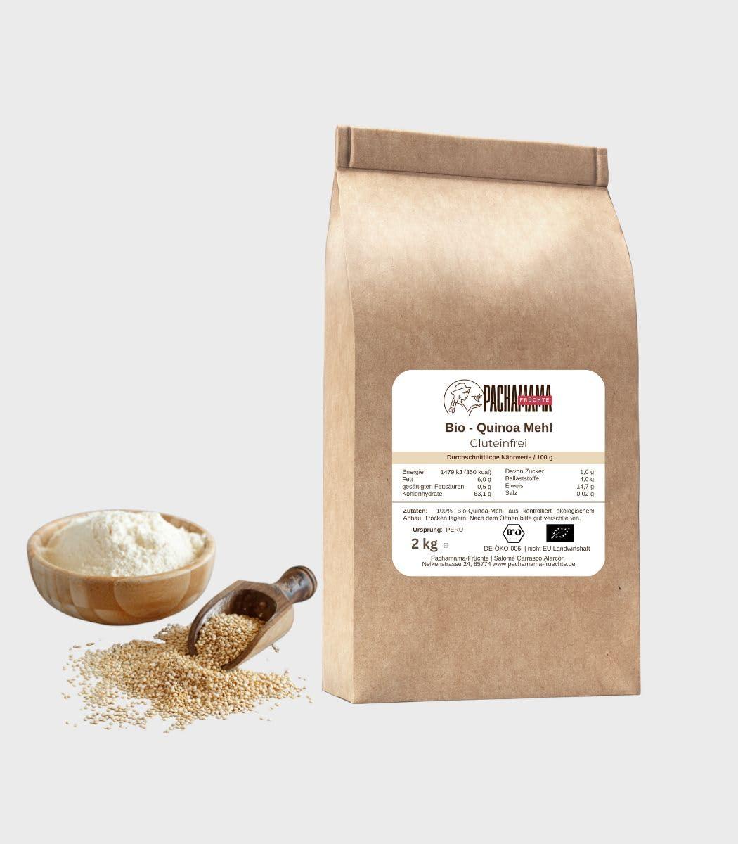 Bio - mąka z komosy ryżowej 2 kg | bezglutenowa | wegańska | pełnoziarnista