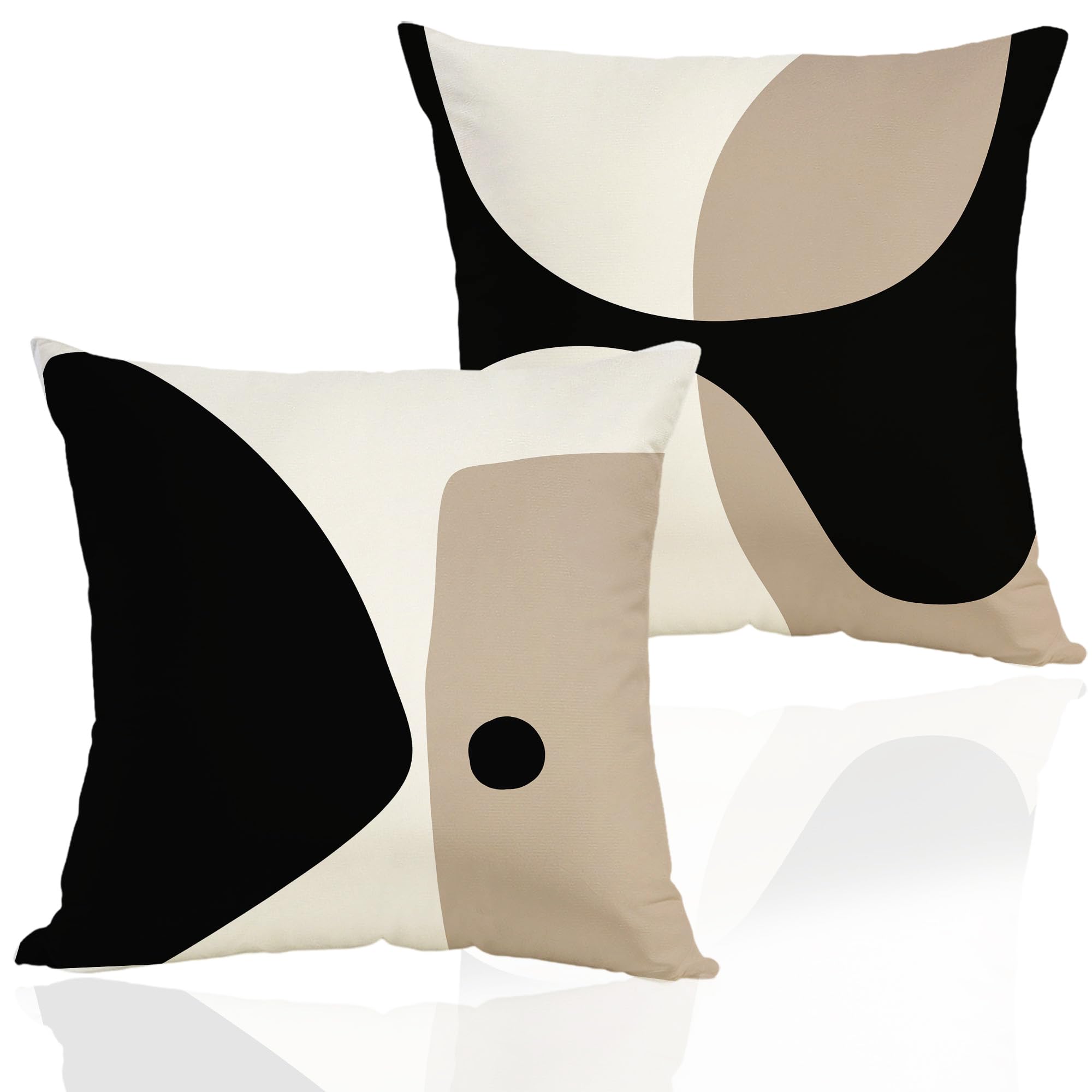 Black White Modern Throw Pillow Covers,Neutral Abstract Art Pillow Case,Decorative Pillow Covers for Bedroom Living Room,Abstract Art Pillow Cover
