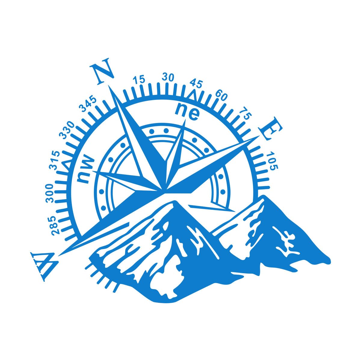 Camper RV Compass Mountains Truck Car Sticker Adventure Travel Camping Vehicle Decal Bedroom Vinyl Home Decor Large - 56x68cm