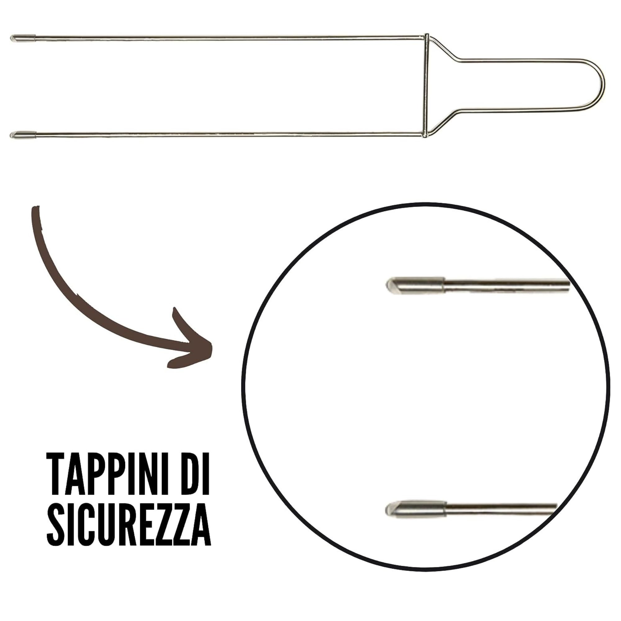 FAH - Spillone per Colomba, Set 3 Spilloni per Colomba e Altri Lievitati Fino a 1 kg (Lunghezza 40 cm), Robusto in Acciaio Inox, Facile da Usare, Forchetta per Panettone e Colomba
