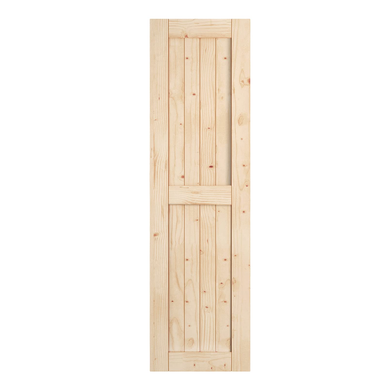 EaseLife 24in x 84in Unfinished Sliding Barn Door Slab,Solid Spruce Wood Door,DIY Assemblely,Easy Install,H-Frame