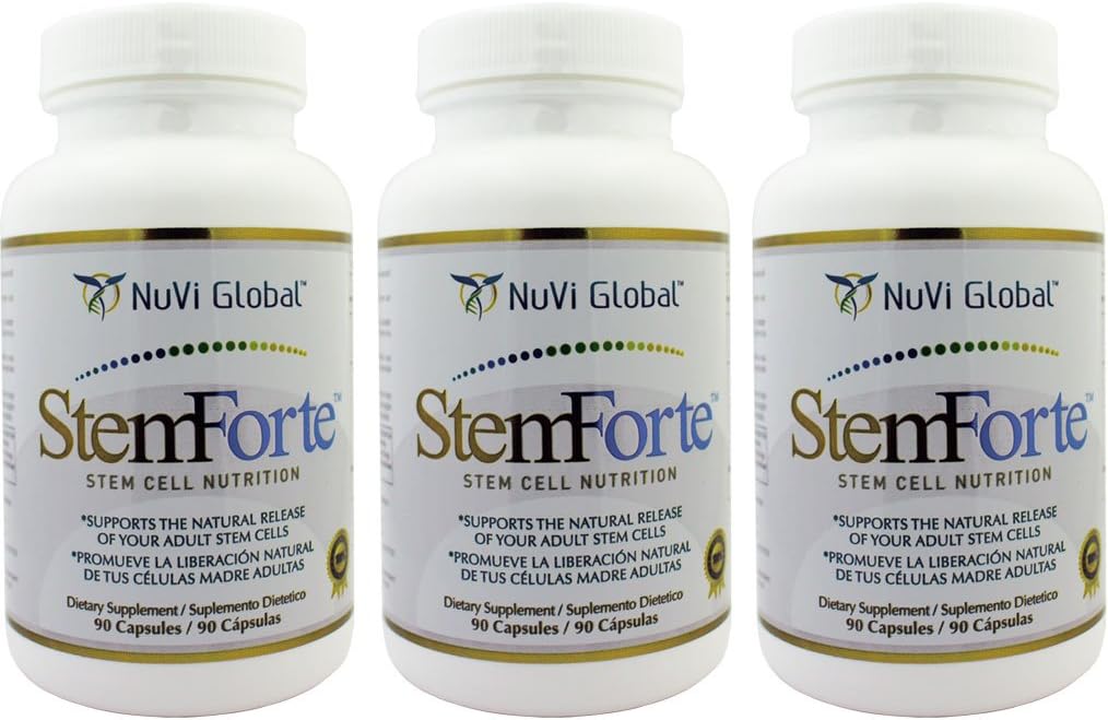 Plus Stem Cell Nutritional Supplements for Men, Women - Three Bottles - Advanced Stem Cell and Telomere Activity Support - Promotes Natural Release of Stem Cell, Increase Energy, Focus, Mood