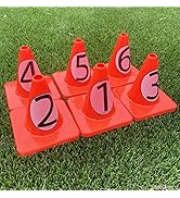 Heavy 6" Cones with Restickable Numbers & Arrows Decals - Won't Fly Away in Wind or Crack/Break -...