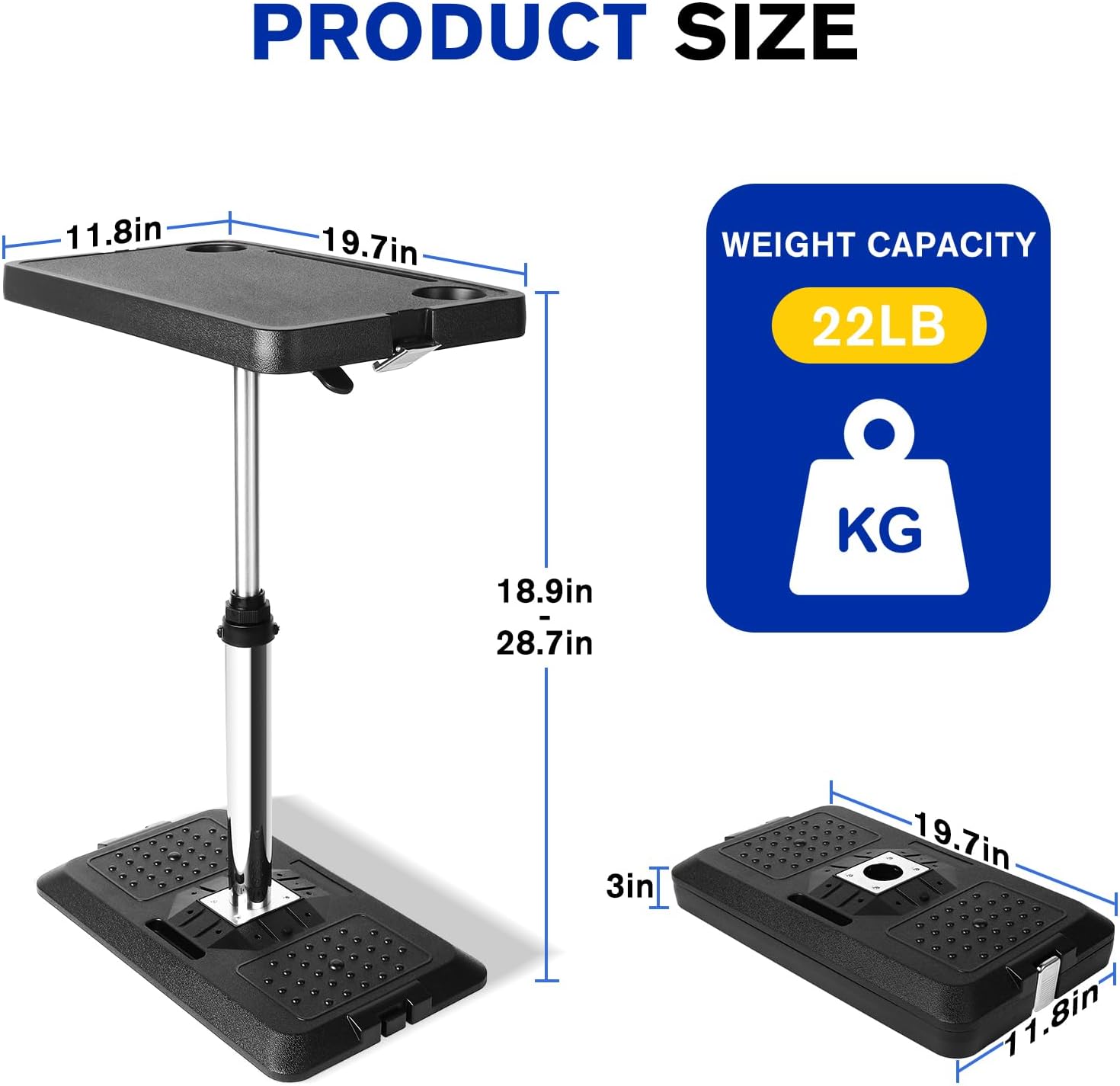 Car Seat Tray Table, Adjustable Car Desk for Laptop & Tablet, Multi-Function Travel Tray for Front Passenger/Rear/Driver Seat, Eating & Work Tray, Essentials Accessories for Long Trips