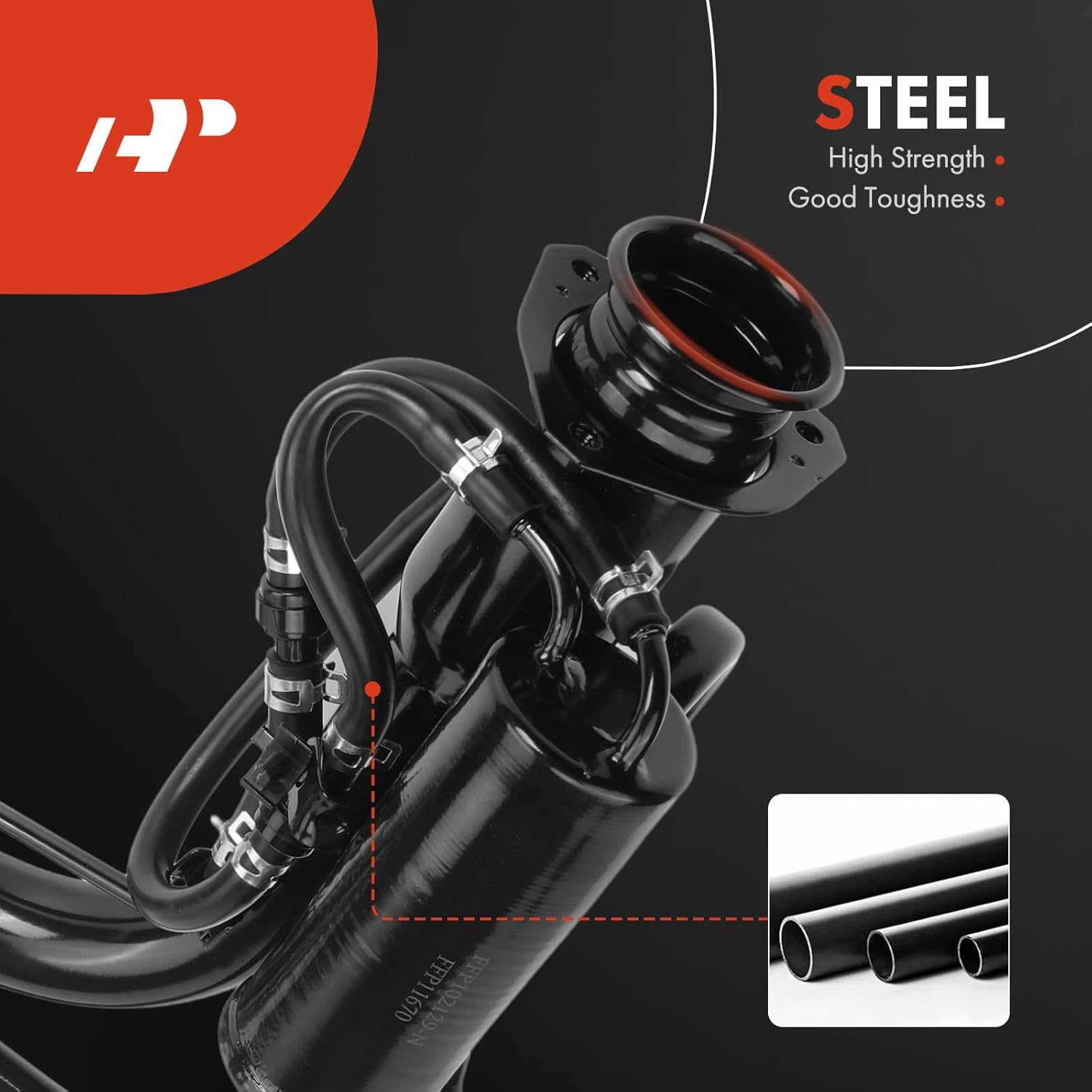 A-Premium Fuel Tank Filler Neck Pipe Hose Compatible with Mitsubishi Montero Sport 2001 2002 2003 2004, 3.0L 3.5L, Gas, Replace# MR523082