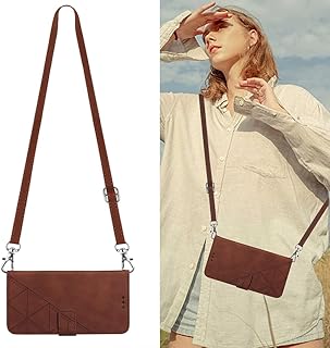 Wallet Crossbody Case Compatible with Samsung Galaxy A53 Leather Phone Cases with Credit Card Holder and Strap Magnetic Flip PU Kickstand Shockproof Protective Purse Business Cover(Brown)