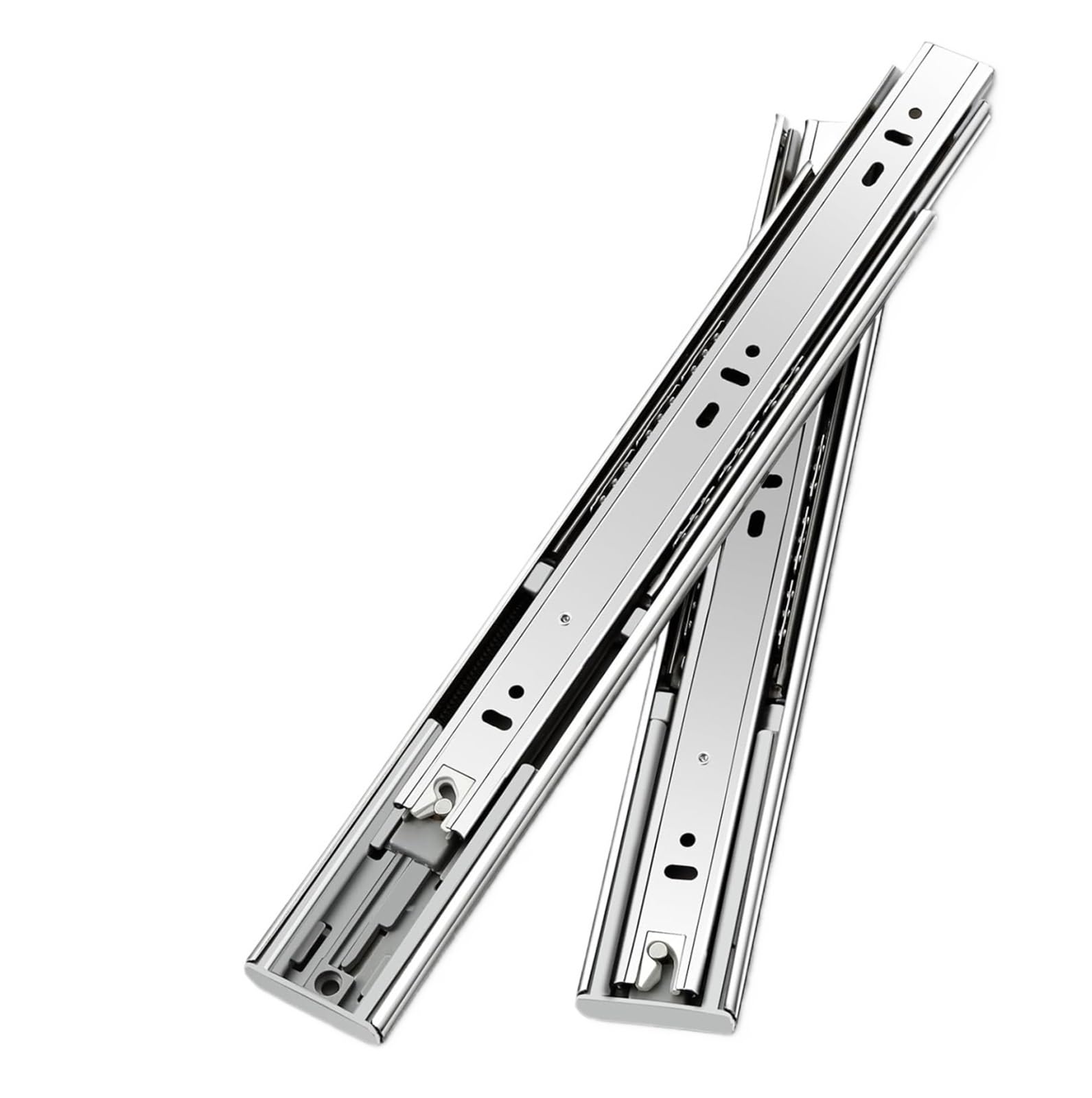 Guide for cassetti ad estrazione totale in acciaio con chiusura ammortizzata, montaggio laterale, 1 paio di guide for armadio da cucina, guide scorrevoli for cassettiera(16inch 400mm)