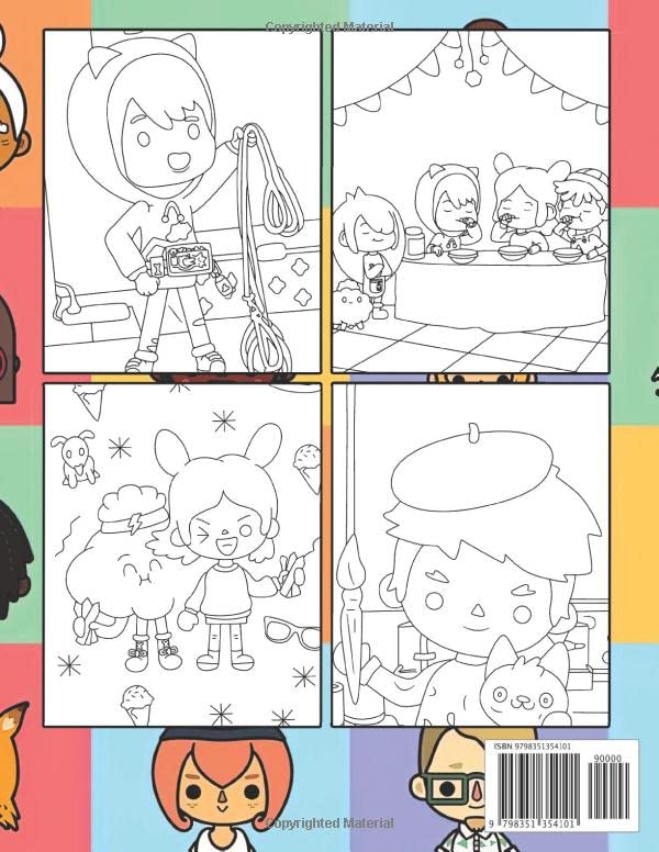 Ťöca Böça Coloring Book: Kawaii Coloring Pages With Beautiful