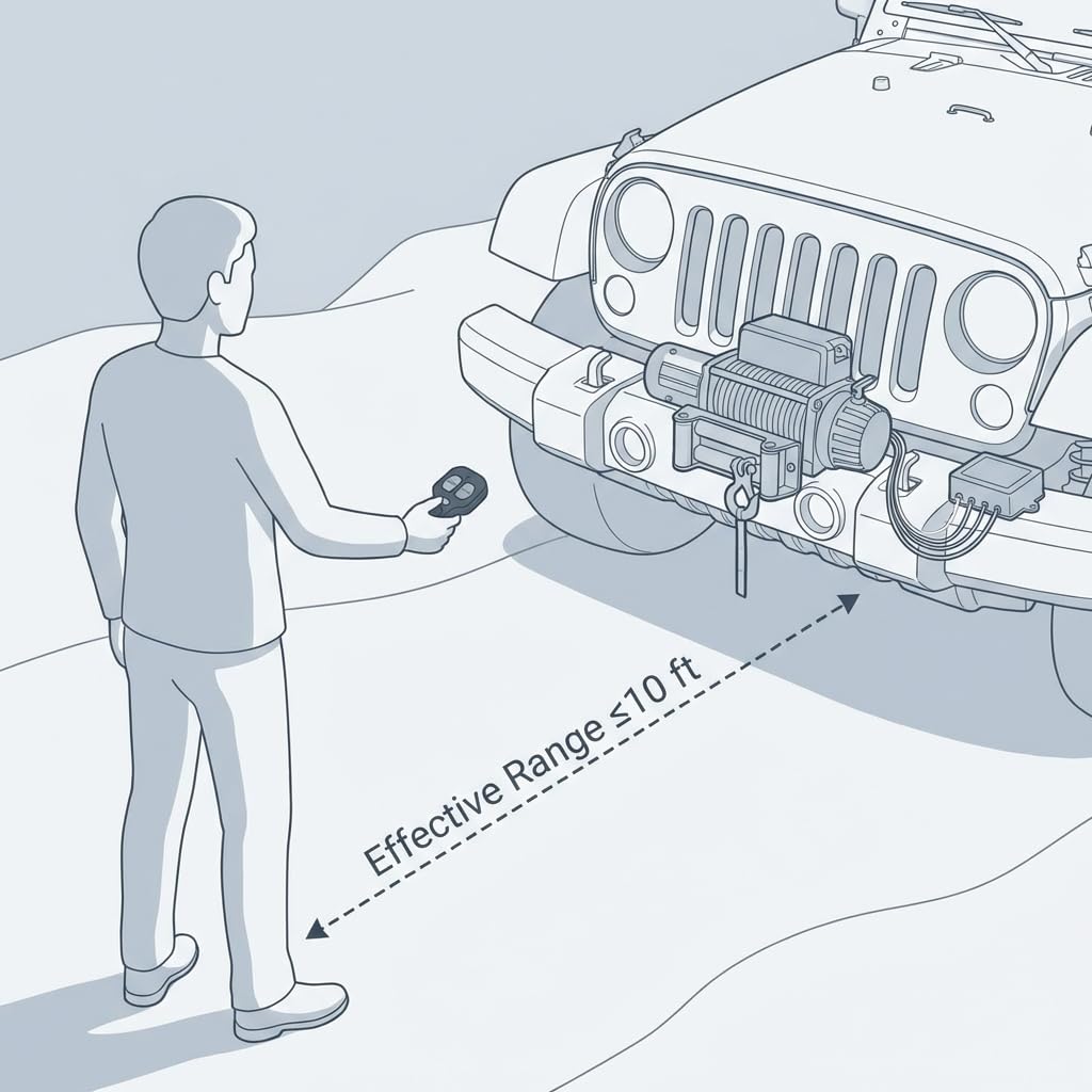 QWORK Telecomando Wireless per Verricello Camion Jeep, 12V 30M