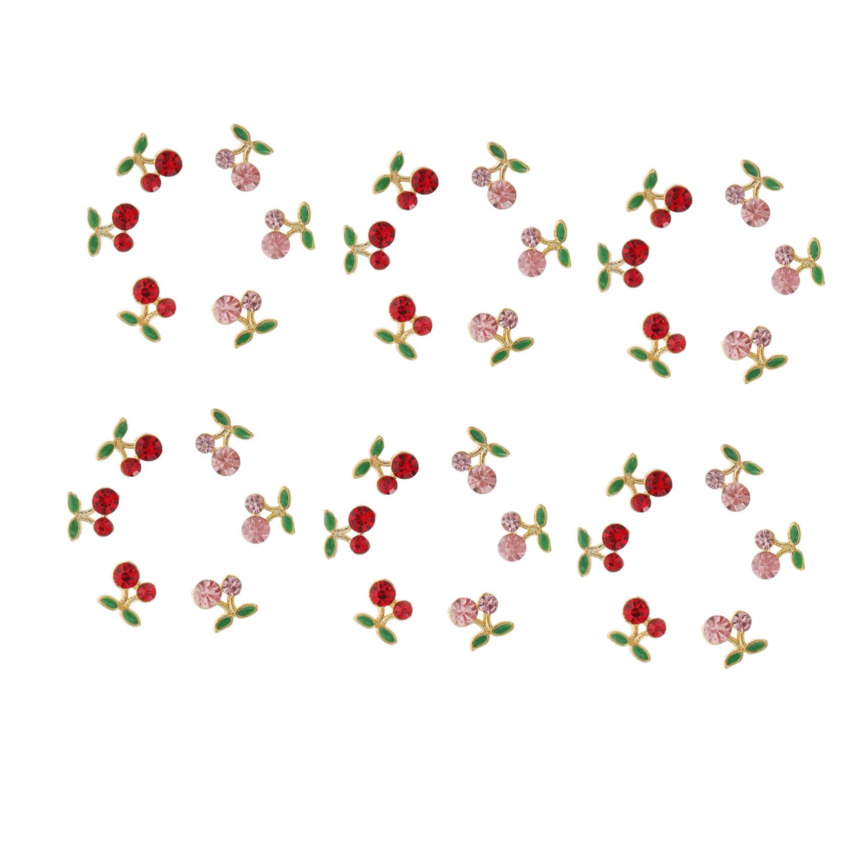 PartyKindom 36Pcs Cherry Nail Charms Nail Jewelry for Women Creative Nail Decoration for Christmas Weddings Birthdays and Parties Durable and Eye Catching Nail Art Slices