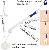 Vista 3 de Cepillo de limpieza de botellas, juego de 2 estropajos flexibles para botellas, herramientas de limpieza multifunción para el hogar para limpiar