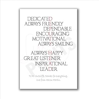 A gorgeous Personalised Motivational Acrostic Words Deputy Head Teacher thank you print to say thank you to a Teacher or School, Present Gift Thank Leaving Quote