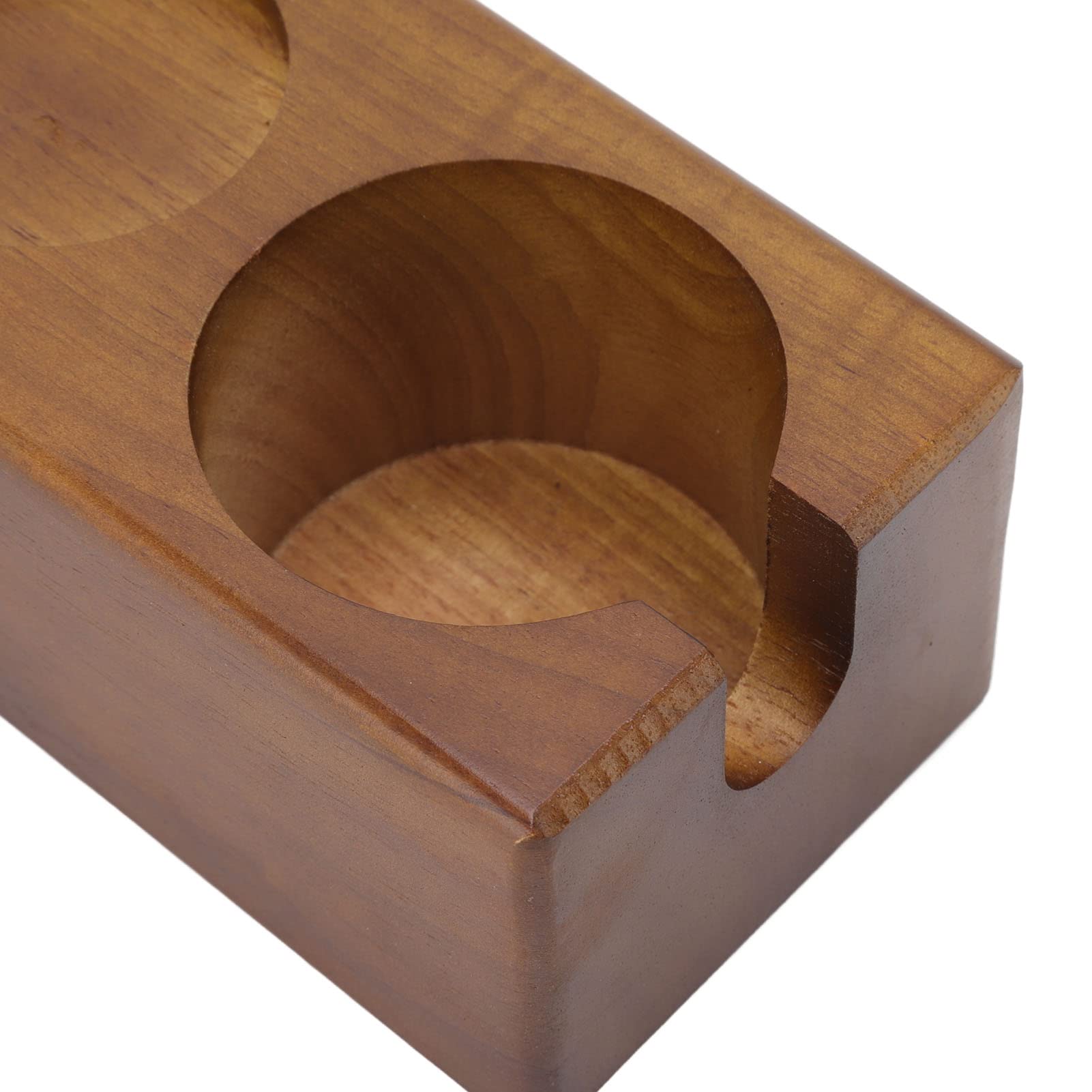 Buchenholz -Kaffeestampferhalter, stabile Pulver -Pressstation für 58/51 mm, 53/54 -mm -Kaffeemaschinegriffe, glatte Touch und dauerhaftes Kaffeezubehör für Home Bar und Café (Brown)
