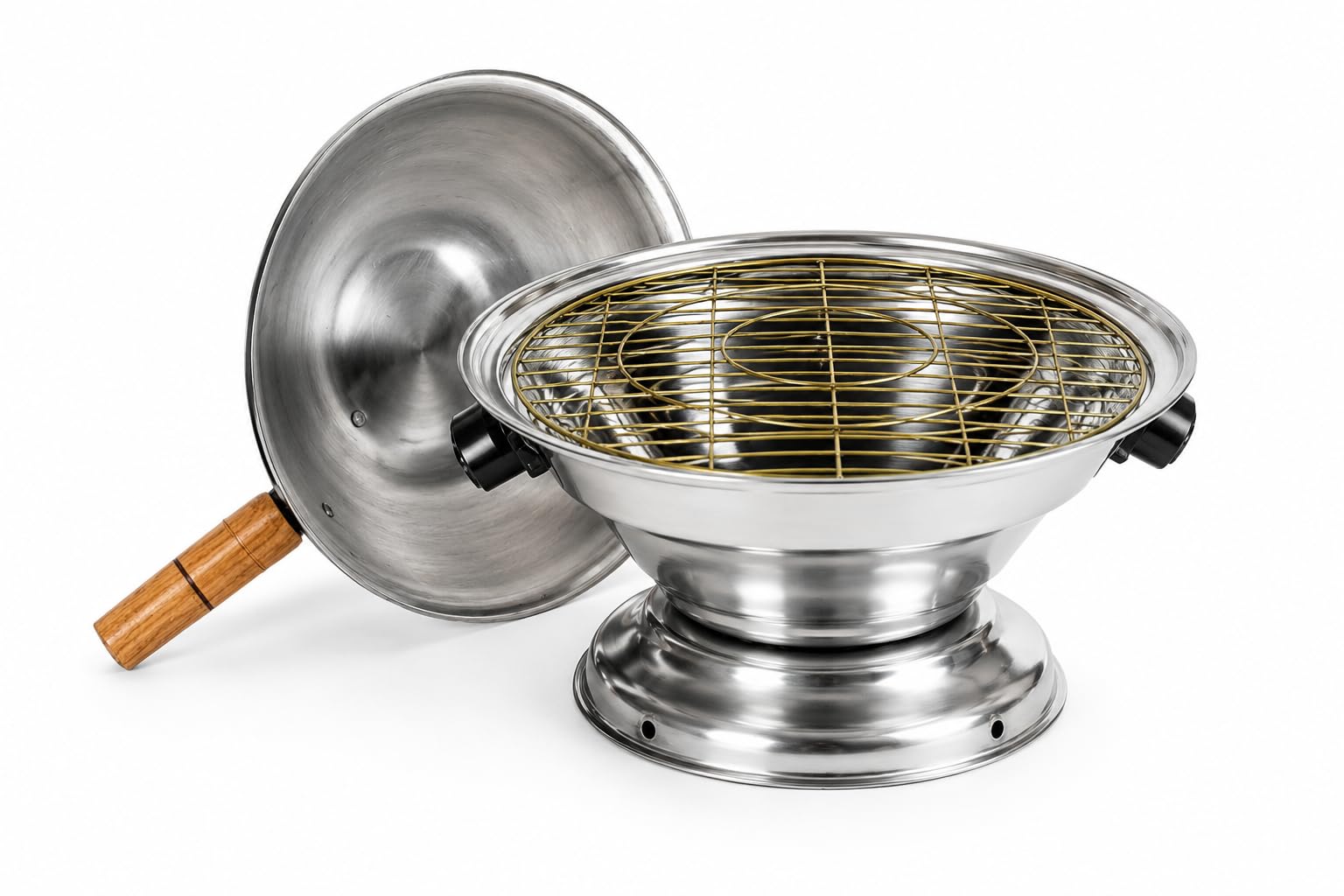 Aluminum Tandoor Bati Maker Baking Oven, 25 x 25 x 35 cm, Gas Tandoor, Barbecue Grill Food Steamer Cookware Set - Silver-image-48
