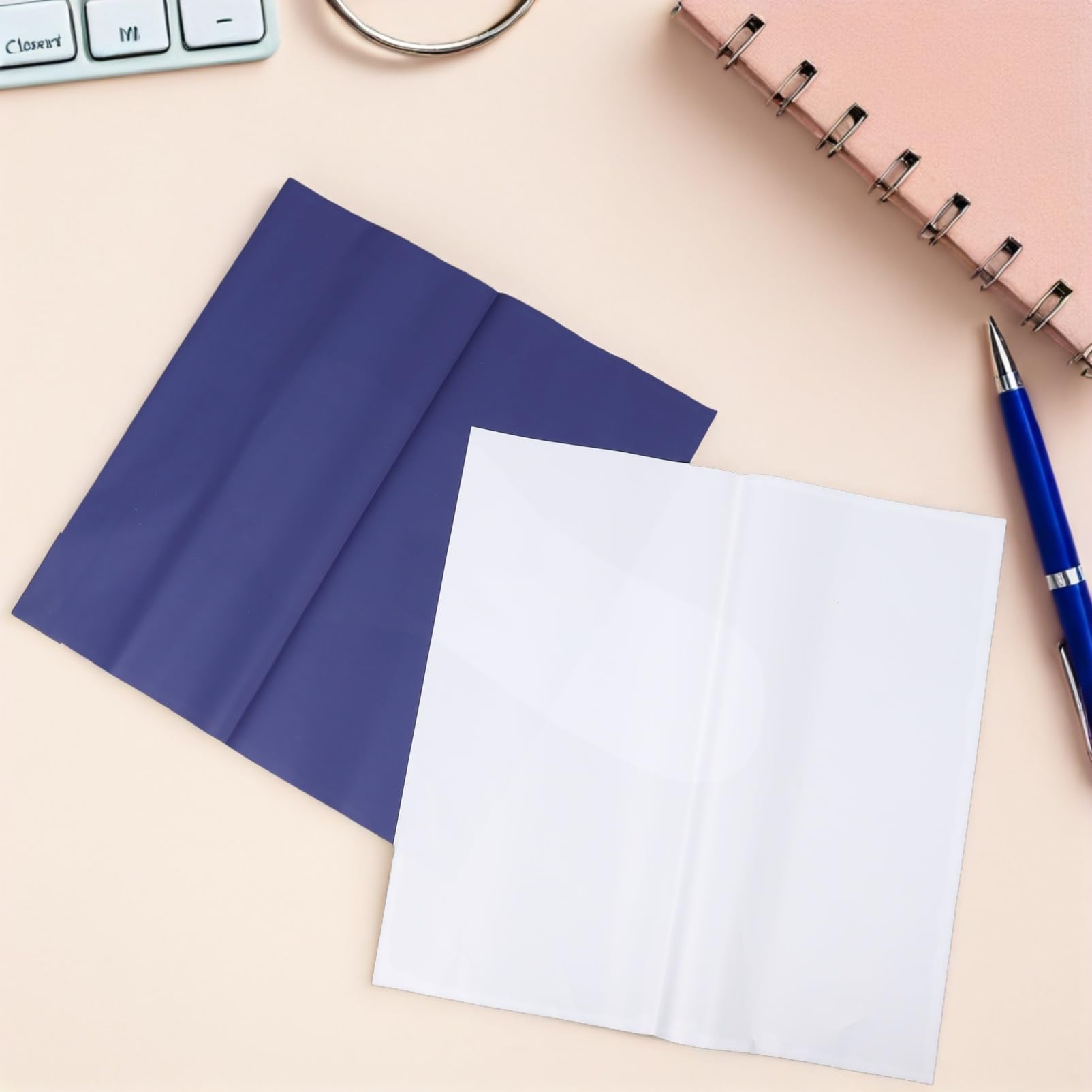 Papier D’emballage pour Bouquet de Fleurs Bleu Blanc 80 Feuilles | Double Face, Papier Waterproof en Papier, Usage DIY pour Présents et Fleurs, Style Élégant