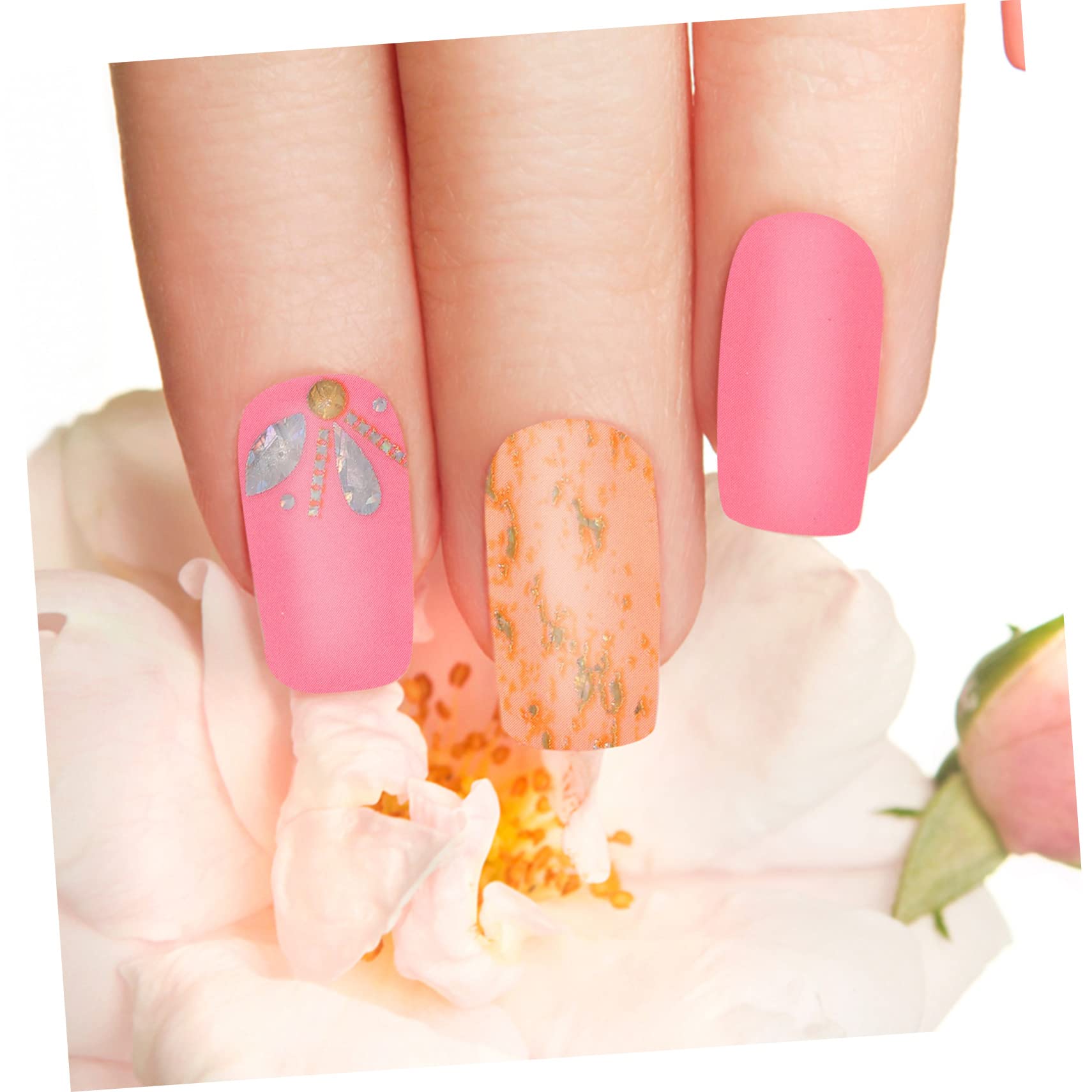 5 Set Adesivi Per Unghie Con Design Artificiale Set Per Decorazioni Nail Art Facili Applicare E Rimuovere Per Manicure E Pedicure Accessori Per Unghie Per Principianti E 6 Fogli*5
