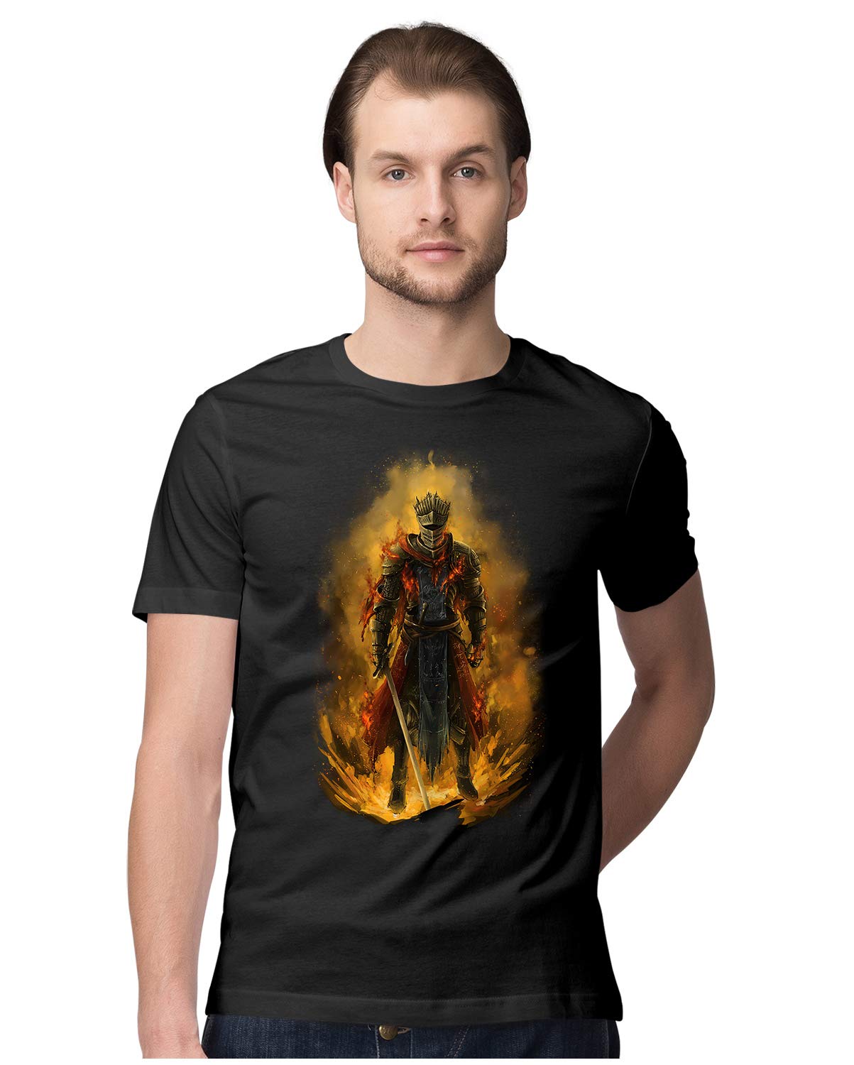HeybrohMen's Regular Fit T-Shirt Red Knight - Dark Souls 100% Cotton T-Shirt