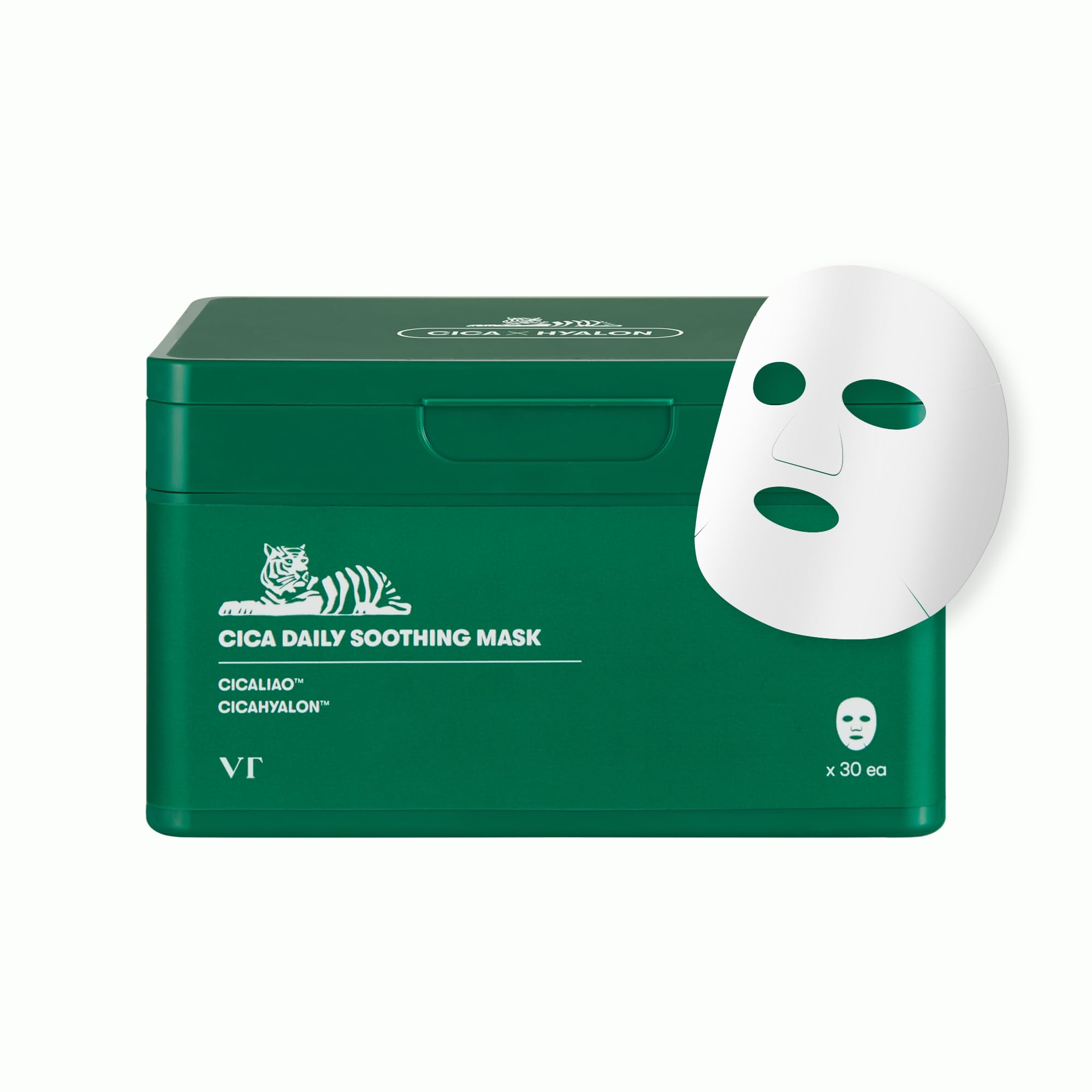 Vt Cosmetics Cica Daily Soothing Mask Intensely Moisturising Face Mask With Soothing Effect Large Pack 30 Pc