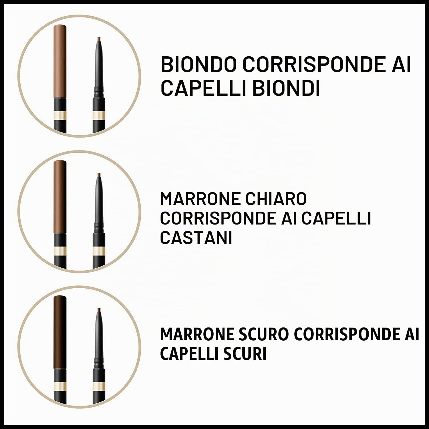 Max Factor - Matita Sopracciglia Brow Shaper con Punta automatica e Pettinino - 030 Deep Brown - 1 g