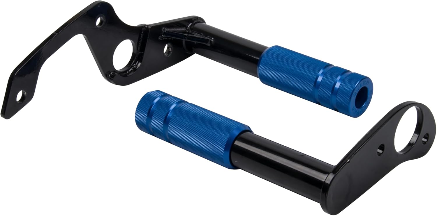 Rear Passenger Foot Peg Crash Bar Compatible with Harley Softail Street Bob Low Rider Heritage Classic Steel with Aluminum End Tube (Blue)