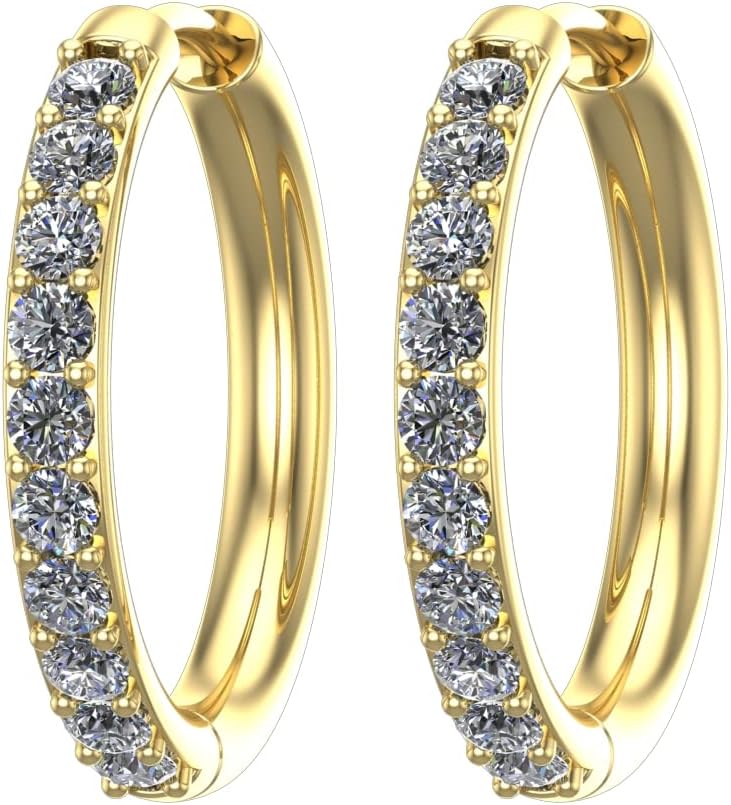 Houston Diamond District 1-6 Carat Classic Elegant Hoop Diamond Earrings Value Collection