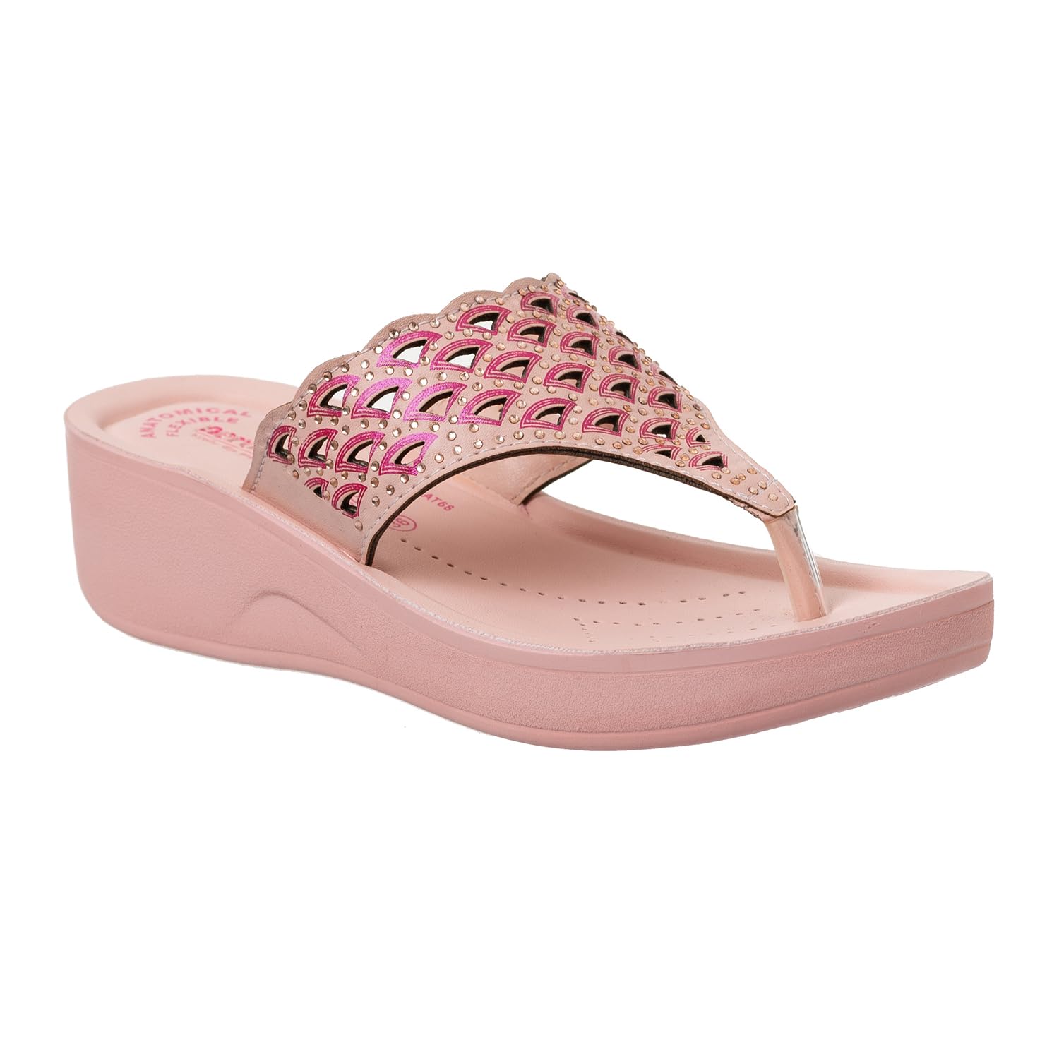 AEROWALK Stylish Fashion Slipper for Women | Comfortable| Lightweight | Anti Skid | Casual Office Footwear (AT68_NUDE PINK_39) (B0CLKH2GPM) Amazon Price History, Amazon Price Tracker