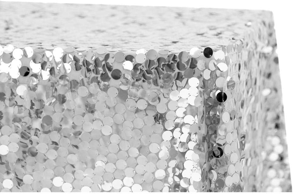 Champagne Large Payette Sequin Rectangular Tablecloth (90"x156") 1 Count - Luxurious & Elegant, Perfect for Weddings, Events, and Home Decor