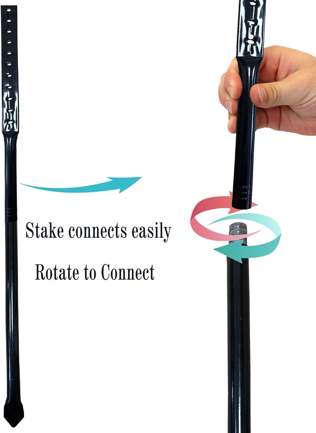 2Pcs Metal Stakes for Yard Signs, 36 Inches Heavy Duty Metal Posts for Yard Signs, with Hardware, Black