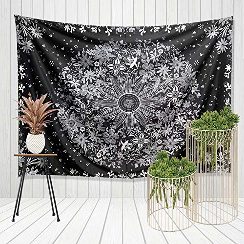 X-morrey Wall Hanging Tapestry, Daisy Black Wall Blanket,Bedroom Background Wall decoration Or Kitchen Table Cloth(59 * 78.7in,daisy black)