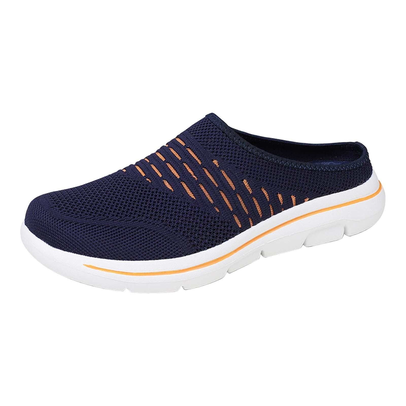 Baskets à enfiler pour homme - Ouvertes à l'arrière - Sabots et mules pour chaussures de sport en maille - Amortissement - Semelle épaisse - Chaussures de loisirs - Chaussures de marche confortables