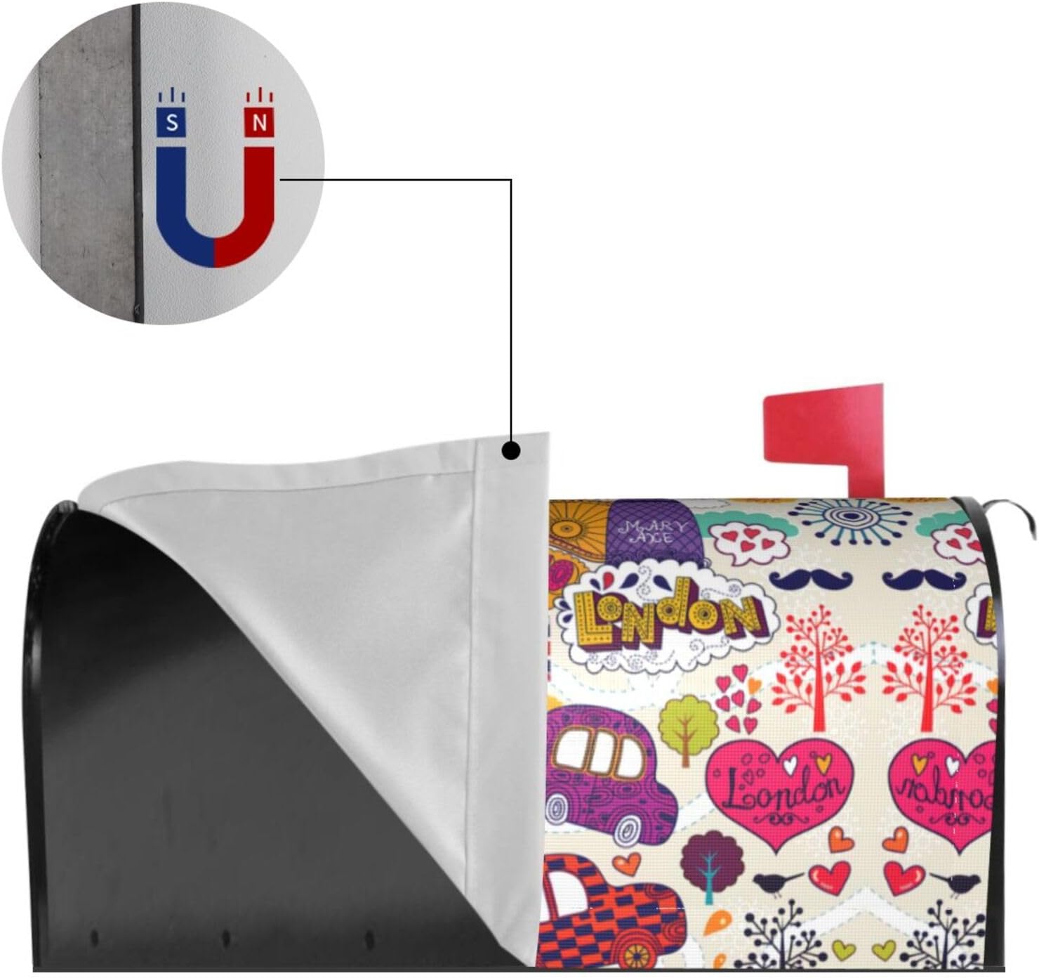 School Newspaper in English Magnetic Mailbox Cover - Outdoor Christmas Mailbox Decor Made from Waterproof Oxford Fabric