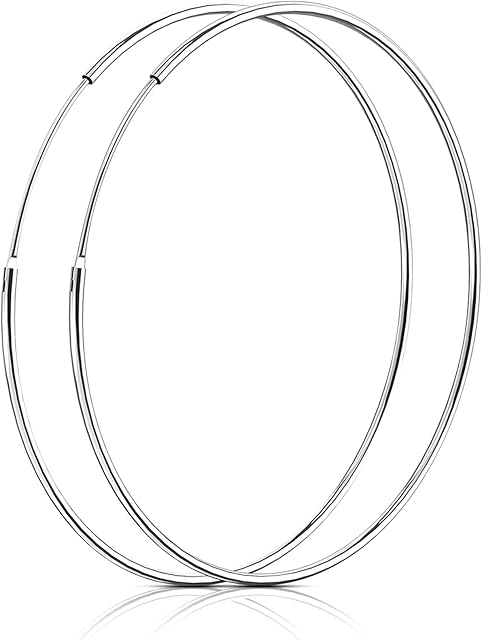 SOSMAR Genuine 925 Sterling Silver Endless Hoop Earrings with Gift Box for Women Girls Round Silver Earrings 14 20/30/40/50/60mm