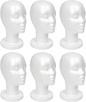 Vista 14 de STUDIO LIMITED Cabeza de maniquí de espuma de poliestireno de 11.4 pulgadas (paquete de 2) – Soporte de exhibición de peluca de espuma blanca