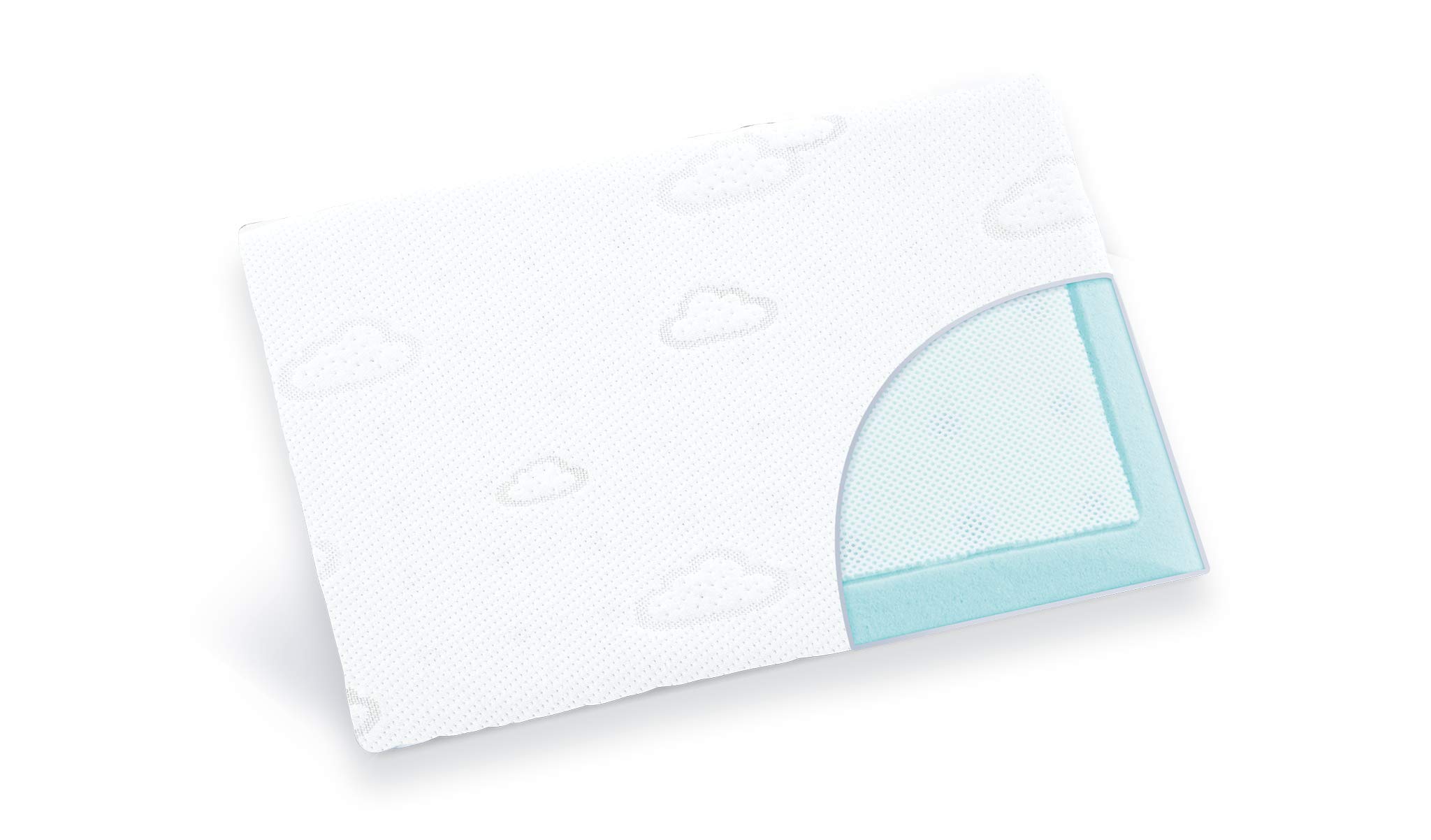Träumeland Babykopfkissen Wolke, anschmiegsames Wohlfühlkissen für optimale Druckentlastung und Luftzirkulation, Größe 40 x 60