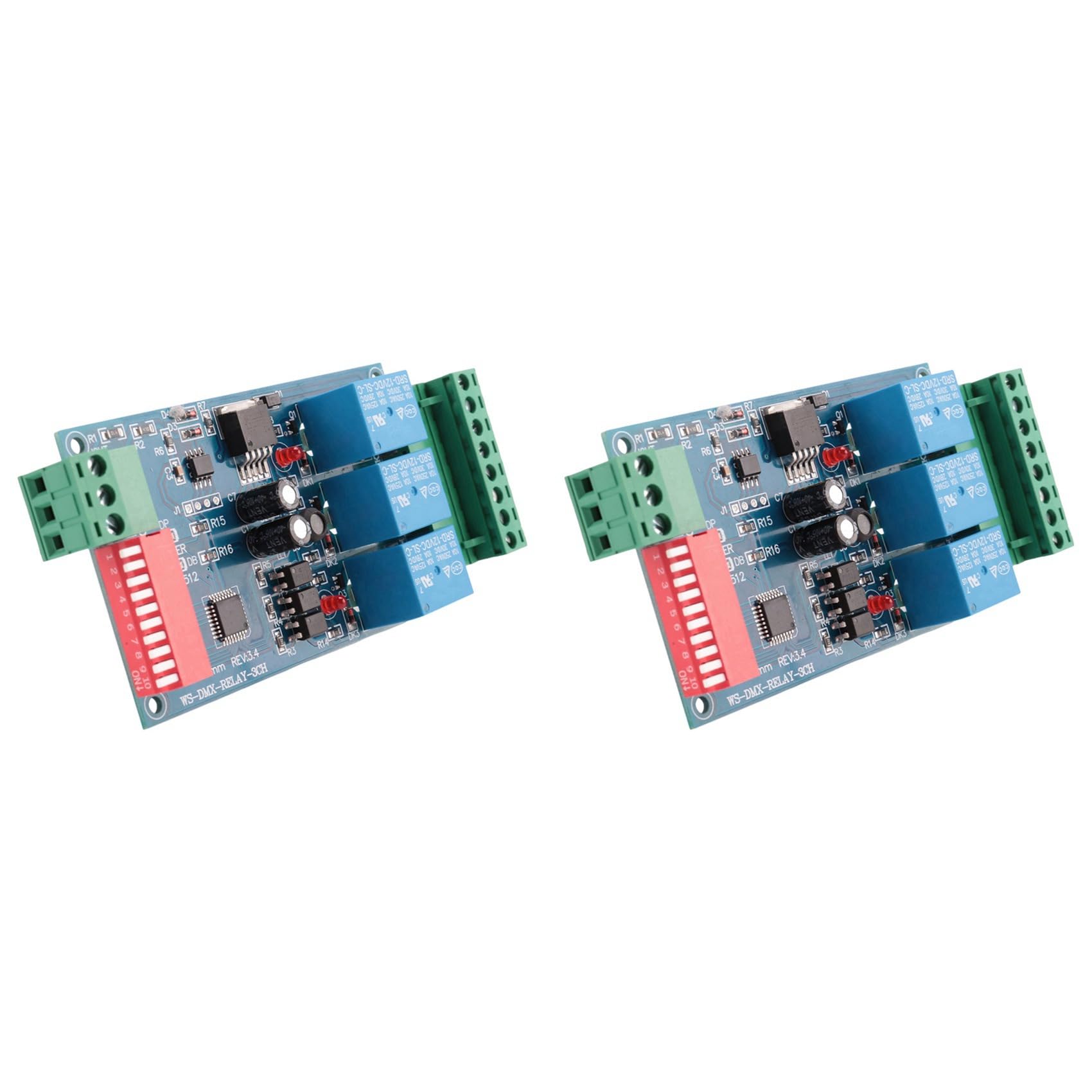 Jnchdghwa 2X 3CH 512 Relay Output, LED Dmx512 Controller Board, LED DMX512 Decoder,Relay Switch Controller