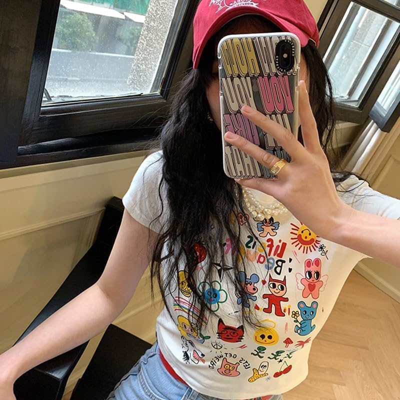 Y2k Aesthetic Tees Baby Tees Women's Graphic Tees Y2k Clothing Aesthetic Top Garbage Clothing Y2k Tops - Image 2