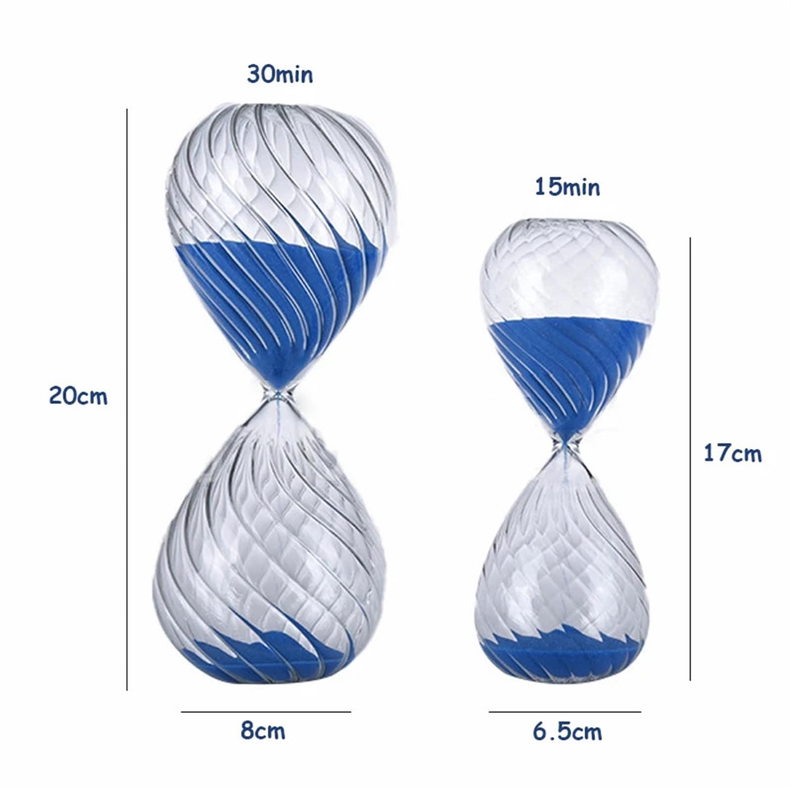 MRKU Sanduhr, 2er-Pack, transparentes Glas, Bunte Sanduhren, Heimdekoration, Ornamente, Geburtstag