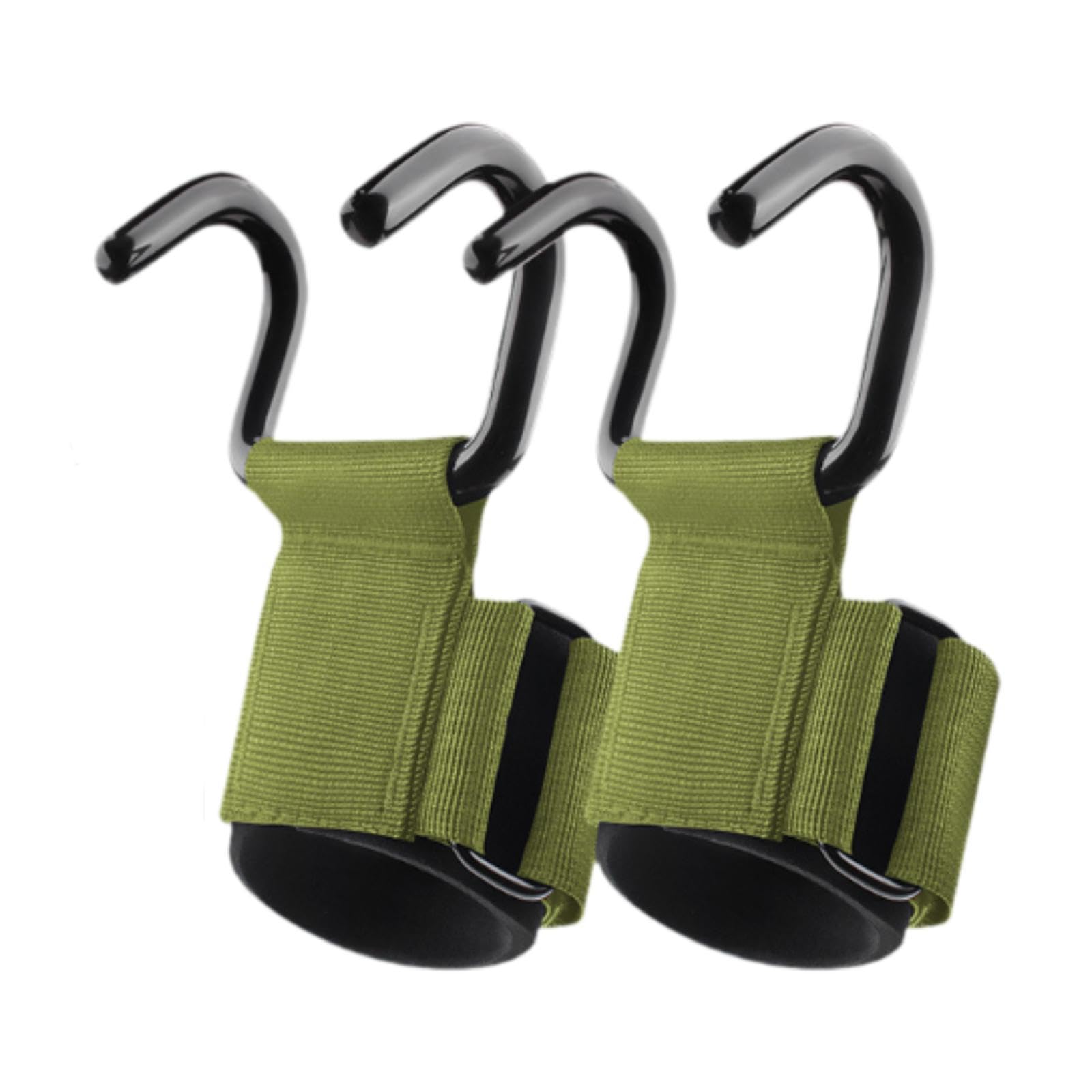 rockible Fitness Weight Lifting Hook for Men Women Exercise with Pull up Hook Heavy Duty Weightlifting Grip Wrist Padding for Rows, Green