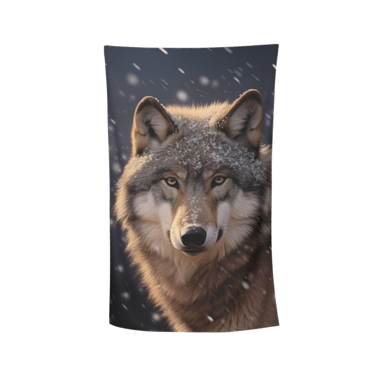 MIEPOS Cool Wolf Beach Towel,32x52in,Quick-Dry Sand-Free Bath Towels,Microfiber Lightweight for Travel Pool Yoga Beach Outdoor Activities Decor