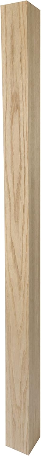 Best Cyber Monday 🔥 350 - Blank Newel Post - 3 1/2" x 48" - Simple Modern Design (Red Oak)